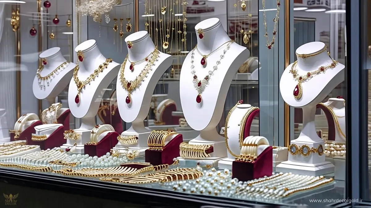 راهنمای کامل طراحی دکور طلا برای ویترین فروشگاه‌ها