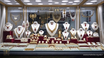 راهنمای کامل طراحی دکور طلا برای ویترین فروشگاه‌ها